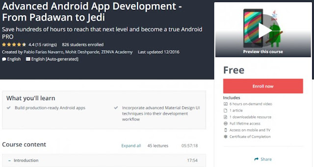 [100% Free] Advanced Android App Development - From Padawan to Jedi