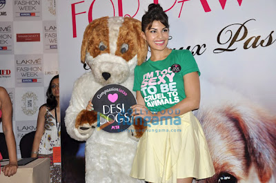 Jacqueline at the PETA promotion at Lakme Fashion Week-2013