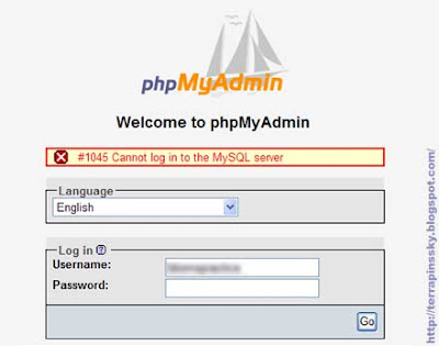 #1045 cannot log in to the MySql server