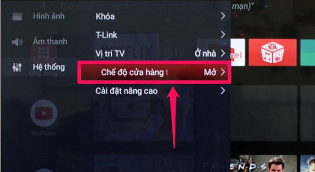 Chọn “Chế độ cửa hàng”.