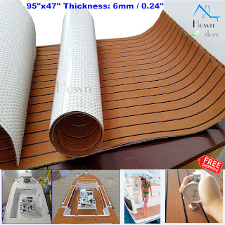 EVA Foam Synthetic Self-Adhesive Teak Decking Marine Floor Boat Yacht Car 95x47"