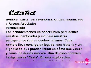 significado del nombre Casta