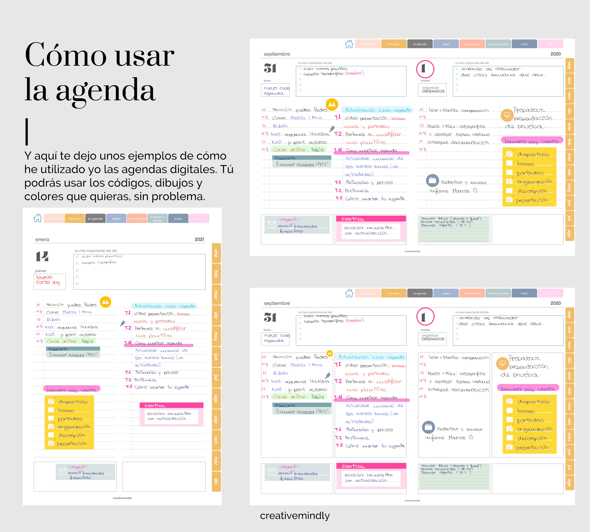 agenda digital bonita IPAD 2021