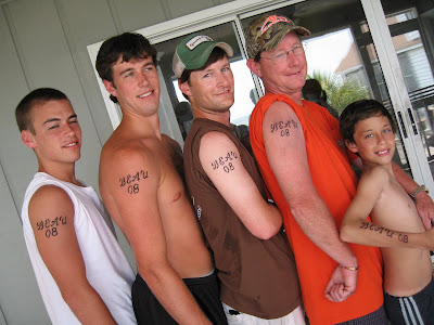The guys' tattoos Daniel George Seth John Thomas