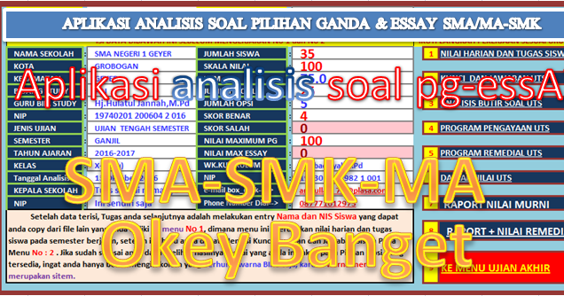 Aplikasi Analisis Soal Pilihan Ganda (PG) dan Soal Essay 