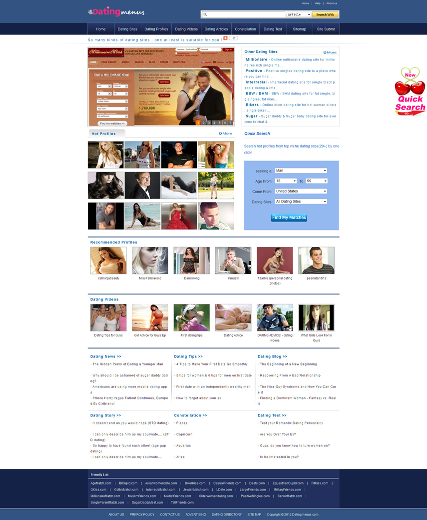 Dating Sites - Dating Menus: Datingmenus.com | Free Online Dating