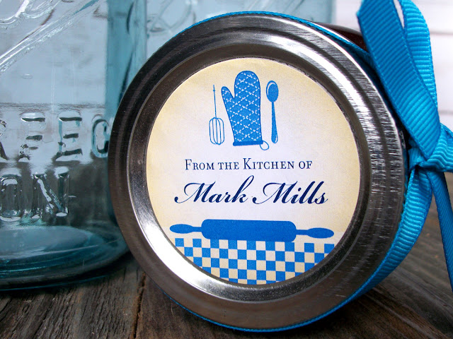 Custom Blue From the Kitchen of canning labels