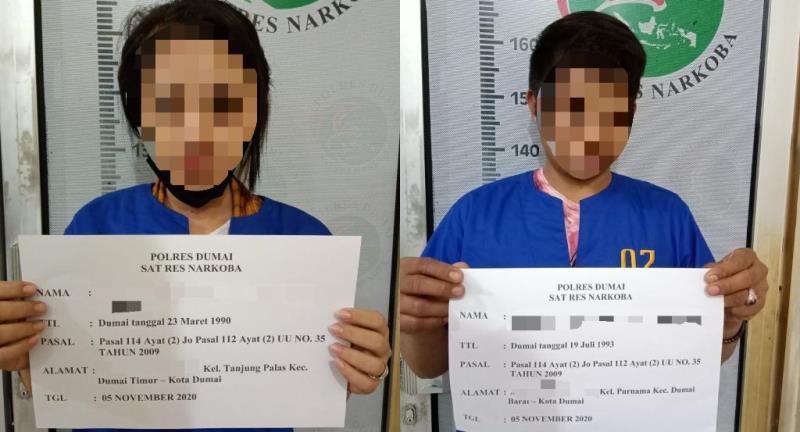 Tim Opsnal Sat Res Narkoba Polres Dumai Bekuk 2 Pelaku Pengedar Narkotika