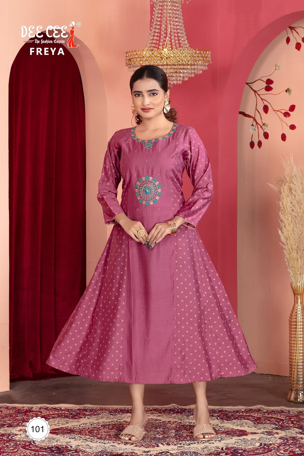 Freya Deecee Chanderi Anarkali Kurtis