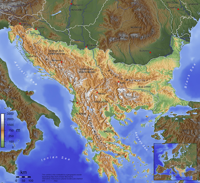 balkan peninsula on map