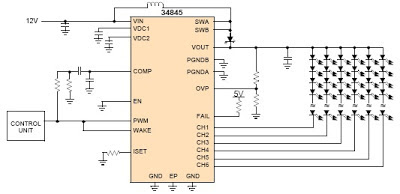 MCP34845 6 Channel LED Driver 