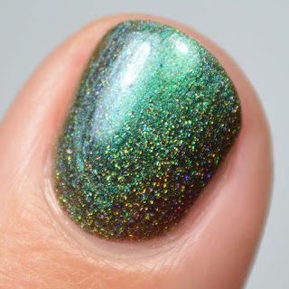 swampy green multichrome nail polish