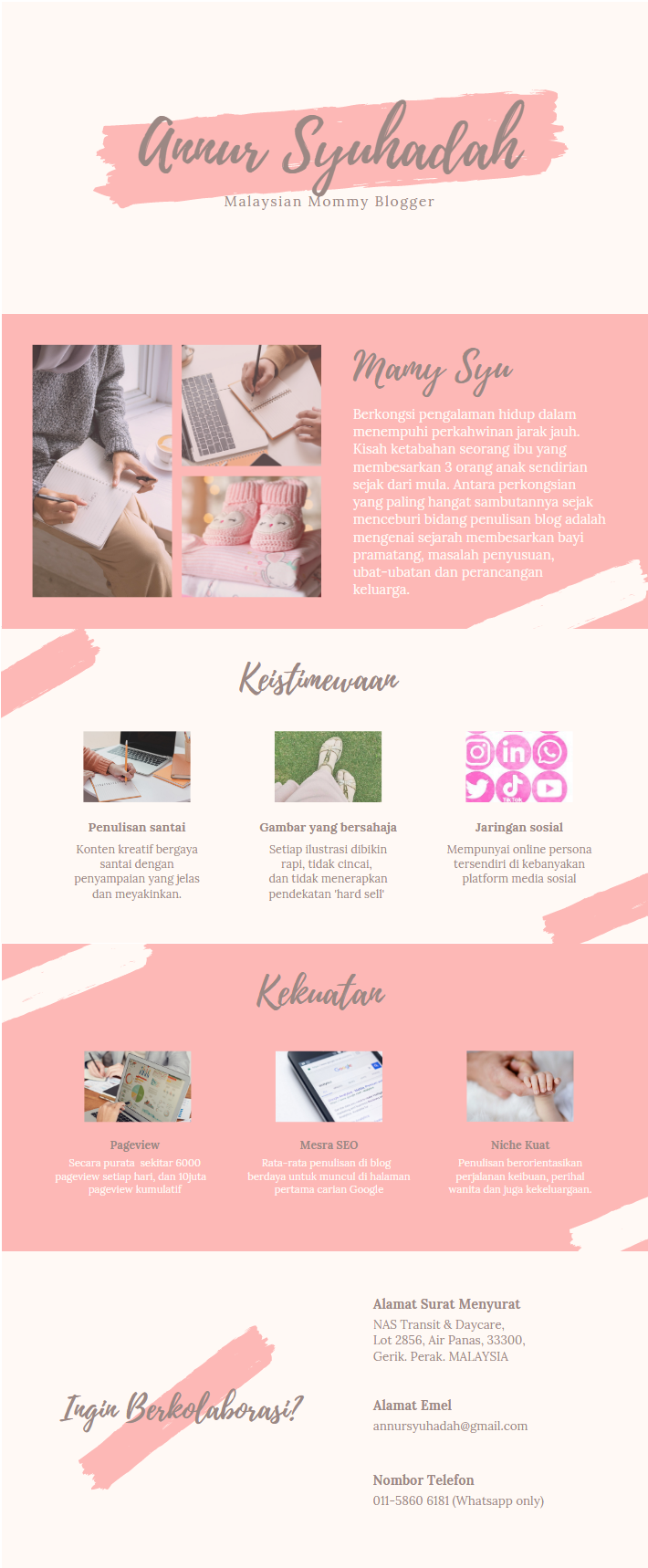 portfolio annur syuhadah mommy blogger malay blogger