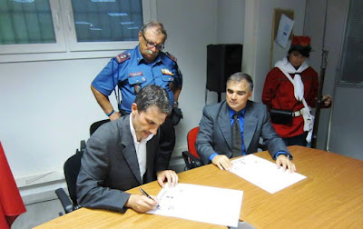 Roma. Protocollo d'Intesa tra ARGOS Soccer TEAM Forze di Polizia Prima Legione del Matese - Associazione Storica Culturale Garibaldina Gianluca Guerrisi con il Presidente Mario Salvatore Valentino e il delegato di Roma Associazione Nazionale Carabinieri Luigi Zeppetella