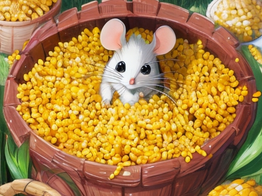 قصة الفأر الجشع وسلة الذرة