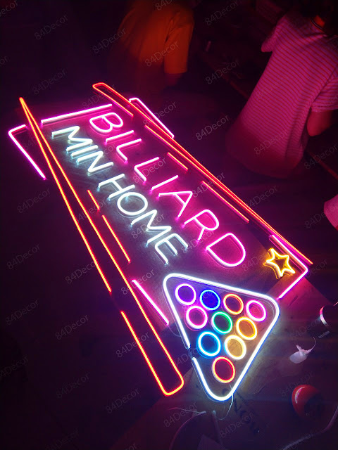Gia công mẫu led neon Billiard Min Home