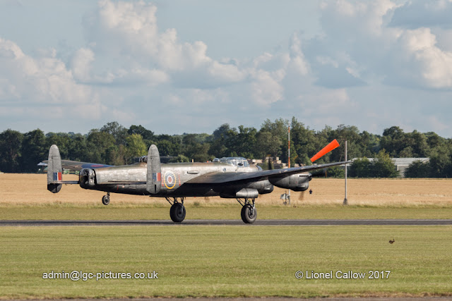 BBMF Lancaster departing Duxford test flight