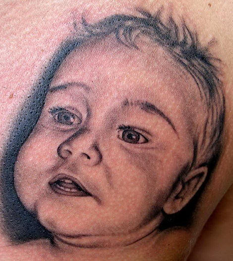 Baby tattoo design.