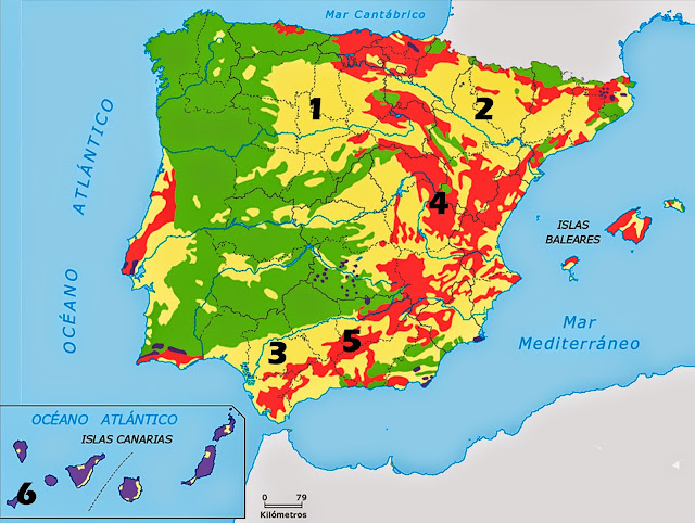 Resultado de imagen de mapa litología españa