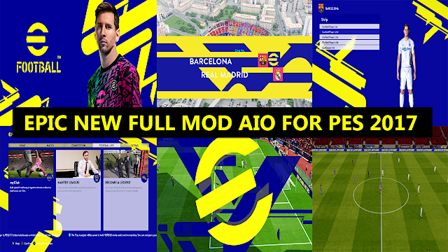 Pes 2017 New | Pitch | Graphics | Kitpack | Rain Mod | New Graphic Menu | ML Style | player skin & Many More.