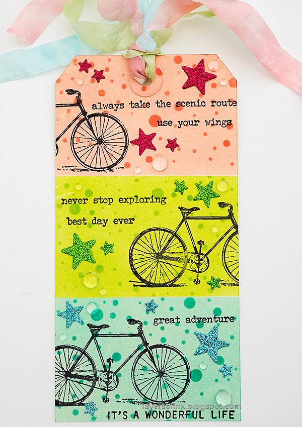 Layers of ink - Pastel Bicycle Tag Tutorial by Anna-Karin Evaldsson.