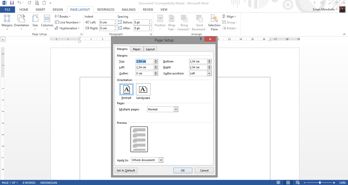 Cara Mudah Pengaturan Page Layout Halaman Microsoft  Office  