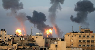 Israel hit Gaza |Rocket attack | Flames of fire on the multi-storey building