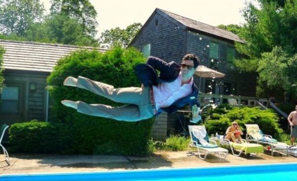 Funny Poses Above the Pool