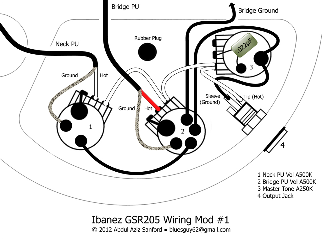 CA Gear Blog: Ibanez GSR205 Wiring Mod #1