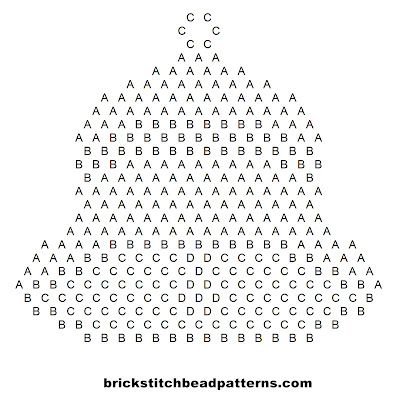 Click for a larger image of the Large Christmas Bell brick stitch bead pattern word chart.