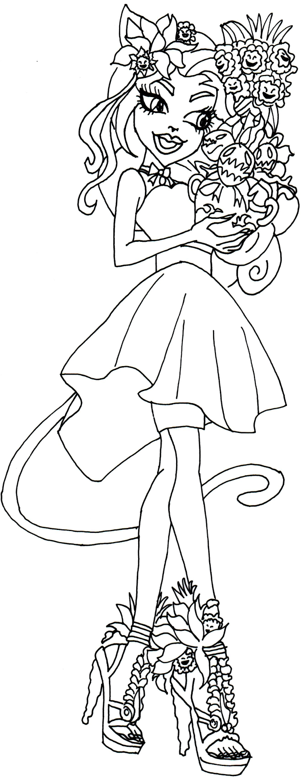 Download Free Printable Monster High Coloring Pages: Catrine De Mew ...