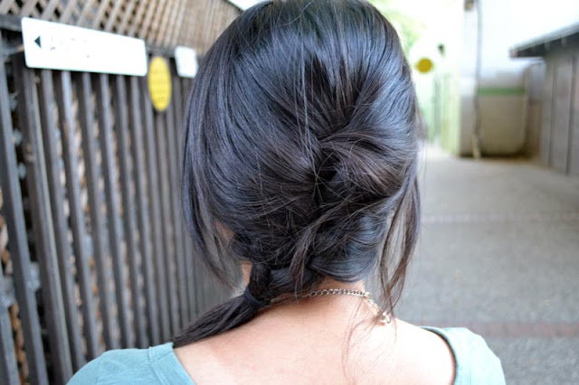 sacramento office fashion blogger angeline evans french braid