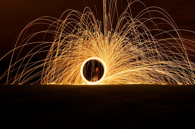 light painting at duffus castle