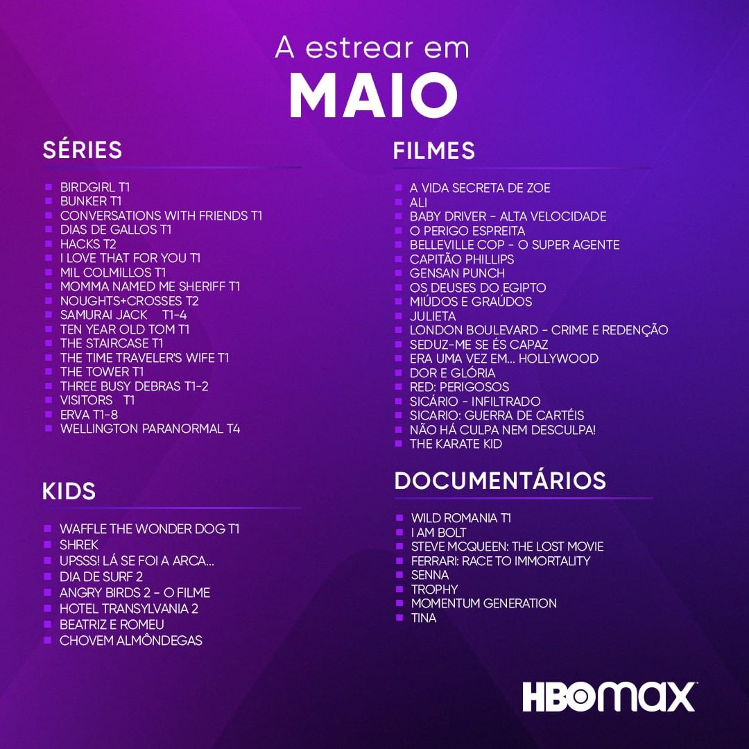 Estreias Maio HBO MAX