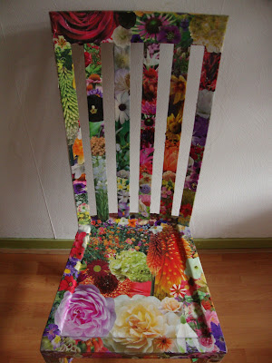 chaise fleurs