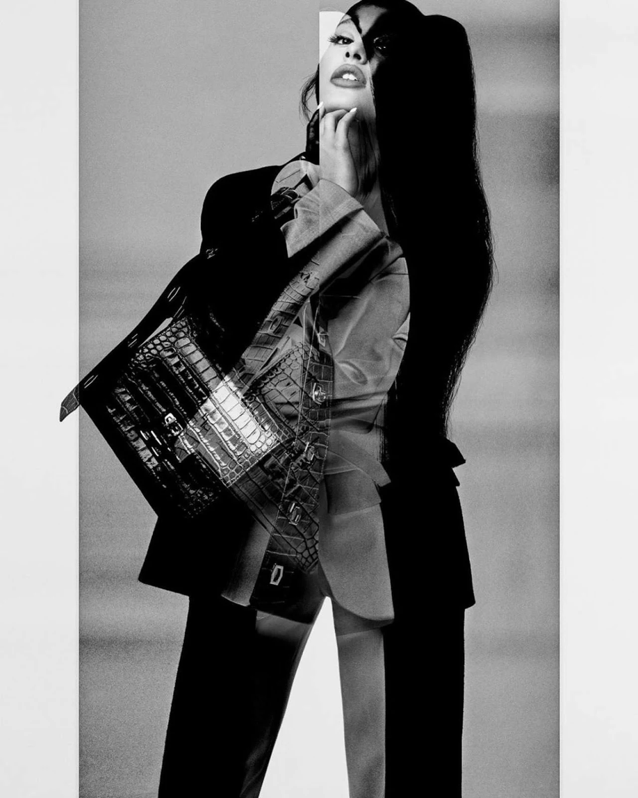 Givenchy AW19 Ariana Grande ad campaign - black and white fashion editorial