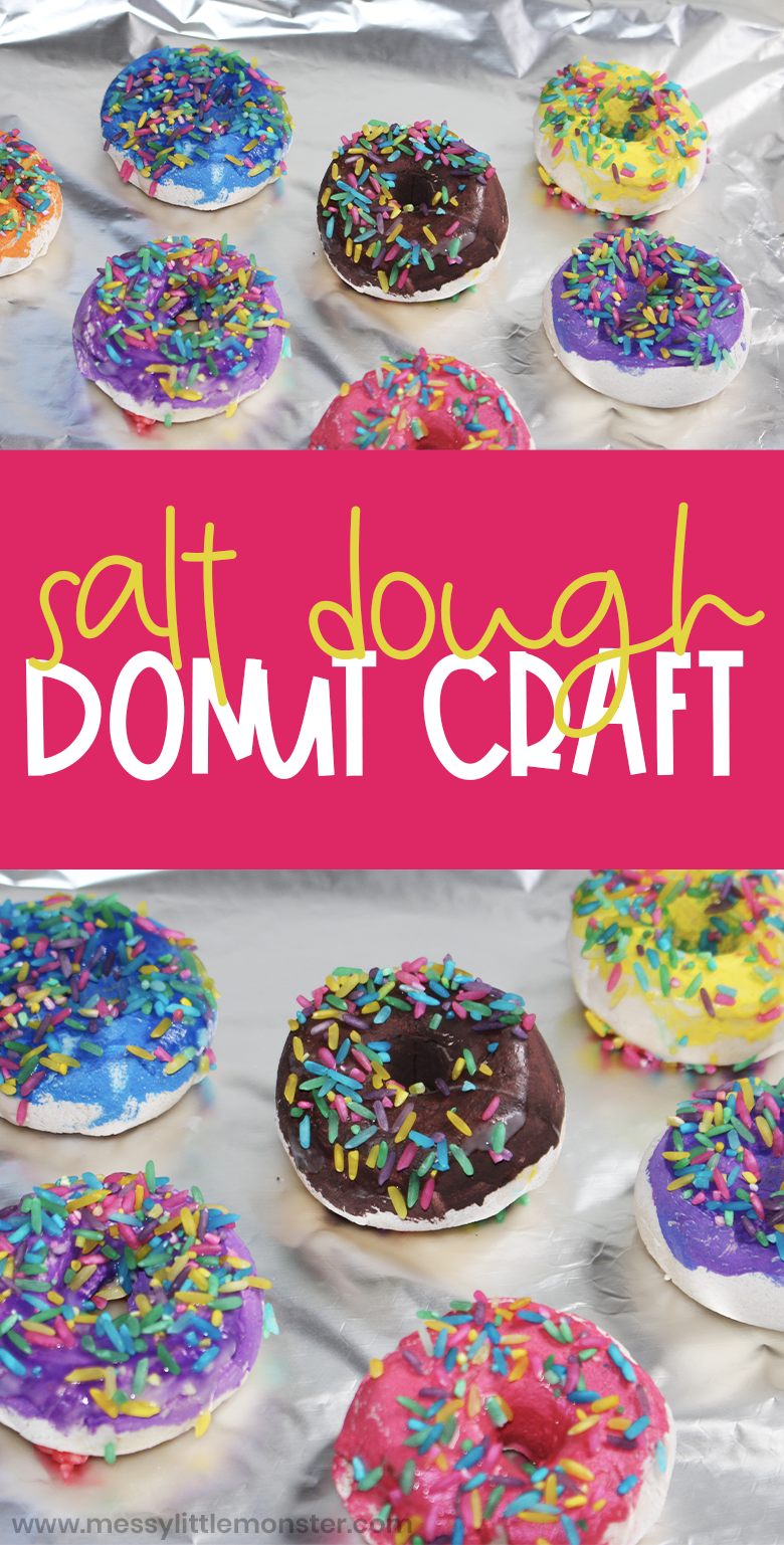 Salt dough craft for kids. Donut craft and how to set up a pretend play bakery ideas.