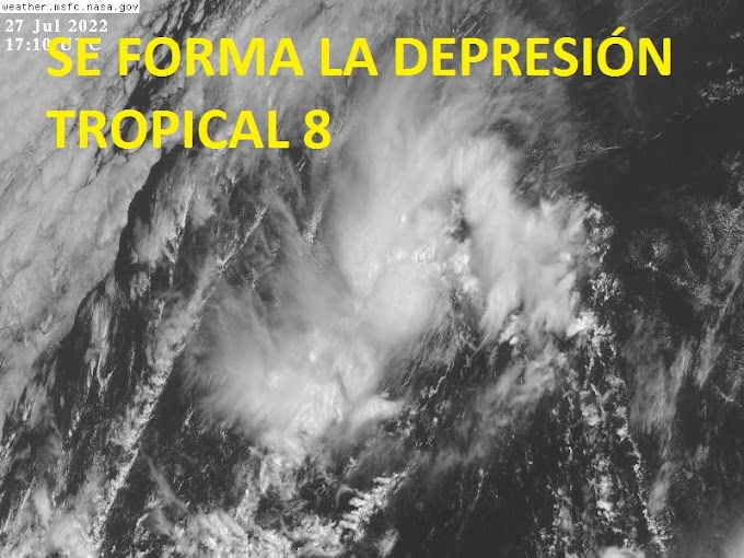 Se forma la depresión tropical 8 y se espera que se convierta en tormenta tropical hoy. 