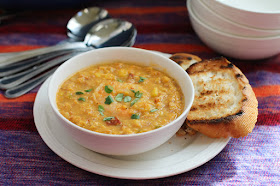 Food Lust People Love: Spicy smoky chorizo and succulent shrimp are the best addition to a creamy corn chowder. Warm yourself up with a steaming bowl of chorizo shrimp corn chowder tonight.