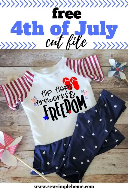 Free flip flop 4th of July cut file for Cricut or Silhouette.