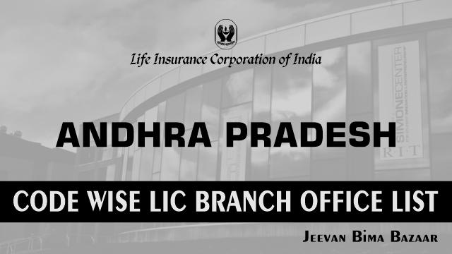 LIC Office in Andhra Pradesh Code Wise