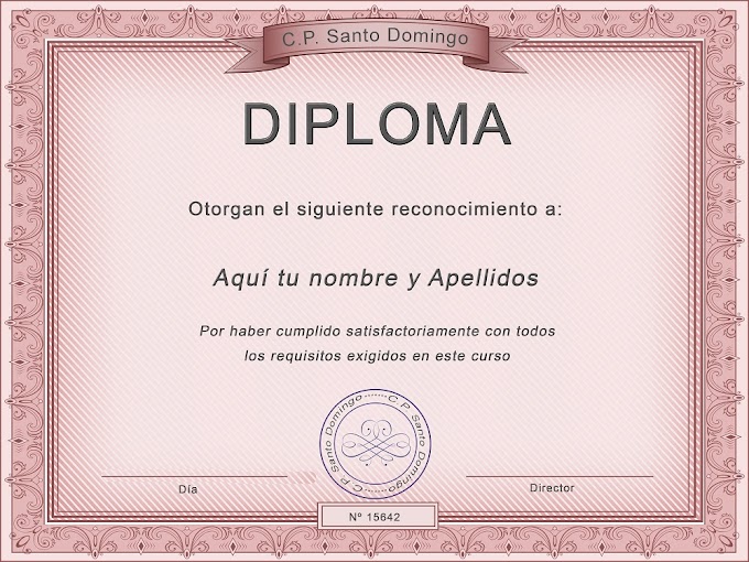 Plantilla psd para crear Diploma rosado con bordes floral