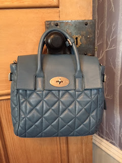 Mulberry Mini Cara in Steel Blue Quilted Nappa