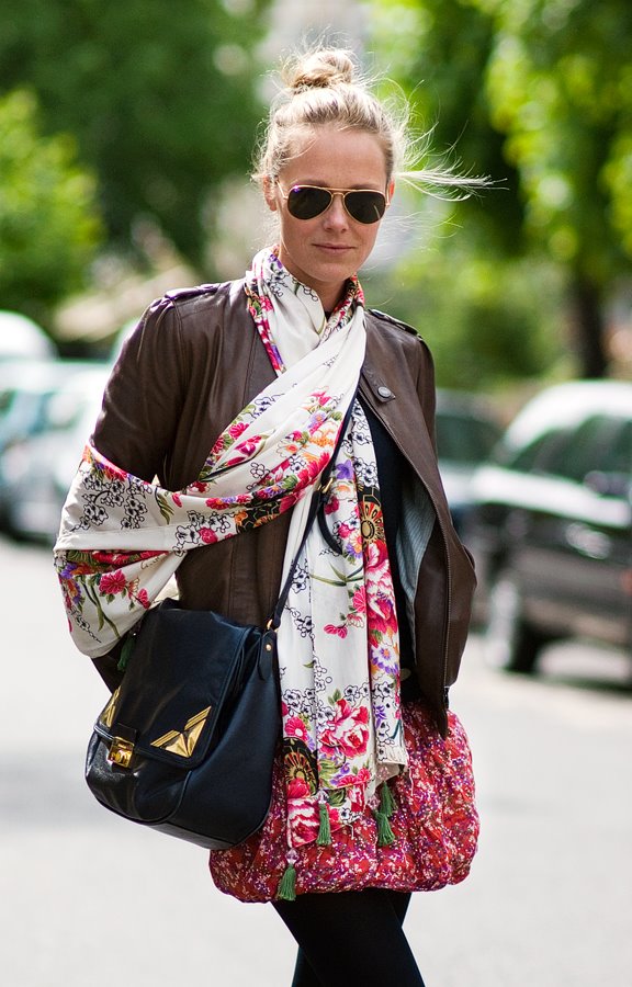 Street Style... Florals + Leather