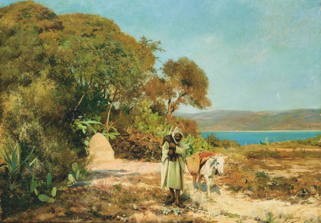 Le retour du marché - Eugène Alexis Girardet (Français - 1853-1907) - Huile sur toile - 66 x 93 cm