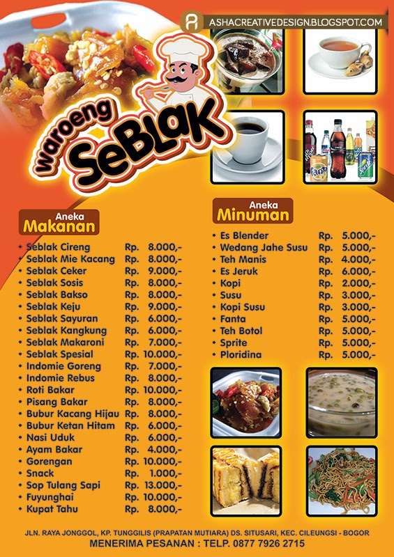 Contoh Membuat Brosur Menu Makanan - Gontoh