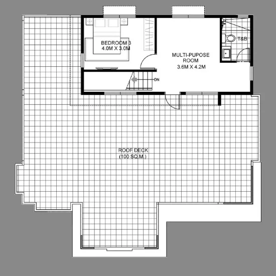 Desain rumah 1 1/2 lantai 4 kamar tidur