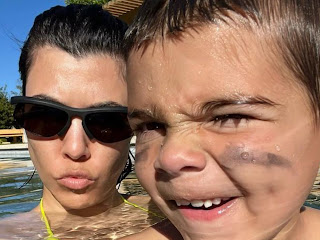 Kourtney Kardashian Rocks A Yellow Swimwear As She Takes A Dip With Son Reign: Photos