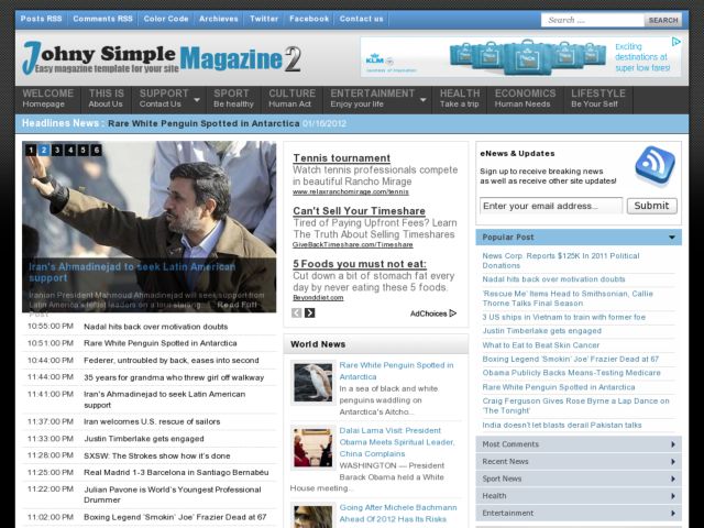 Johny Simple Magazine Blogger Template