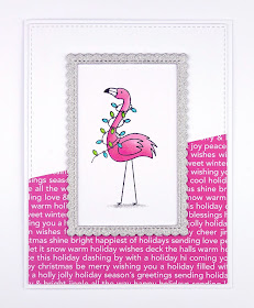 Festive flamingo Christmas card (using MFT Festive Flamingos stamps)